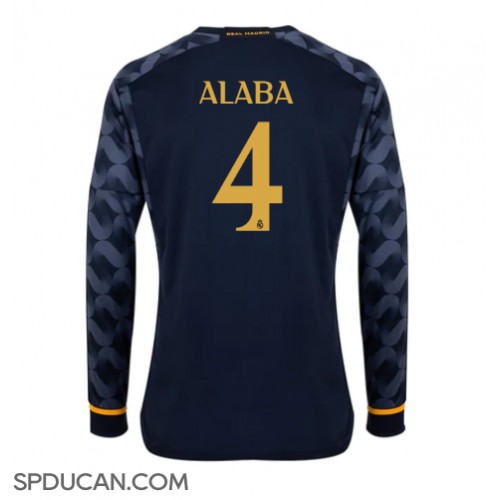 Muški Nogometni Dres Real Madrid David Alaba #4 Gostujuci 2023-24 Dugi Rukav